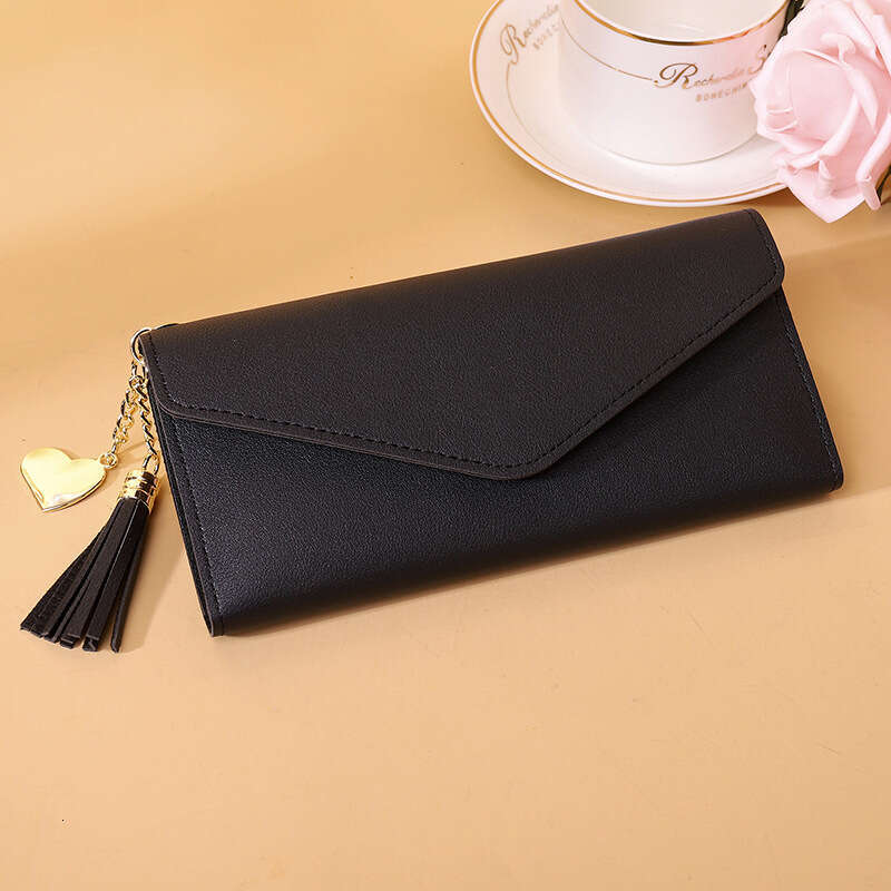 New Women's Long Fashion Tassel Slim Wallet Clutch Multi-Card Slot Card Holder