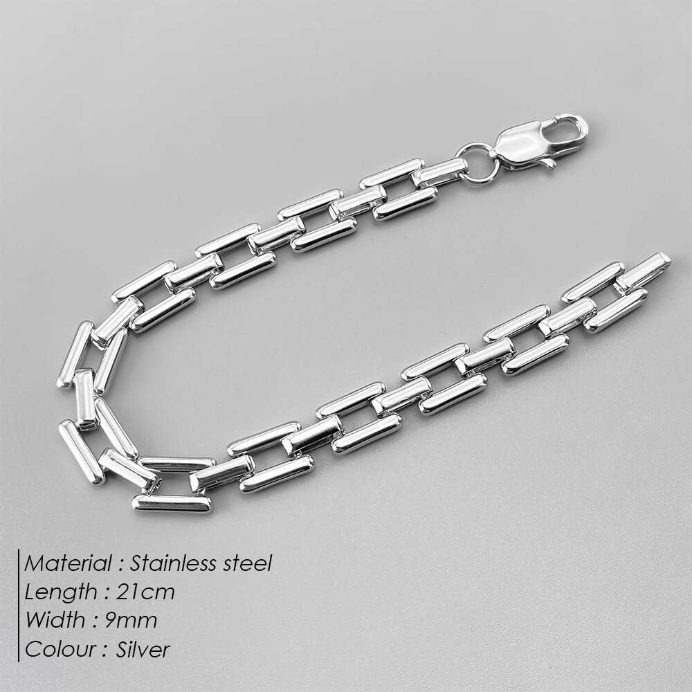 eManco Titanium Hip-Hop Trendy Ins Men's Stainless Steel Non-Fading Bracelet Daily