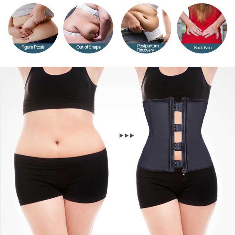 Women Waist Trainer Corset Slimming Body Shaper Trimmer Belt Latex Sauna Sweat Girdle Weight Loss Shapewear Fat Burning Cinchers W250616
