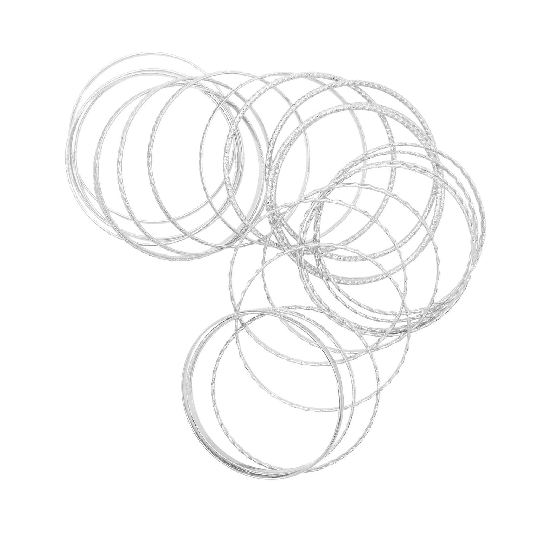 24 pcs/set Bangle Indian Bollywood Alloy Metal Textured Color Designer Jewelry Special Large Size Bangle Set Z250616