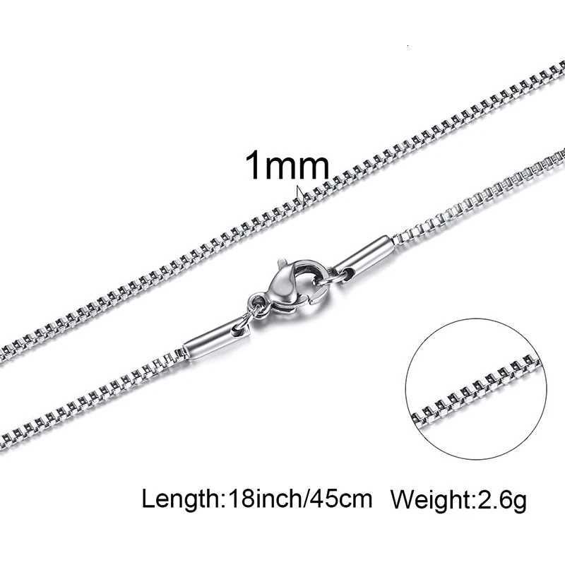New Arrival Mens Thin Box Chain Necklace 1/2/3MM Stainless Steel Chain Link Collars Gifts Male Jewelry 18 to 24 Inches V250616