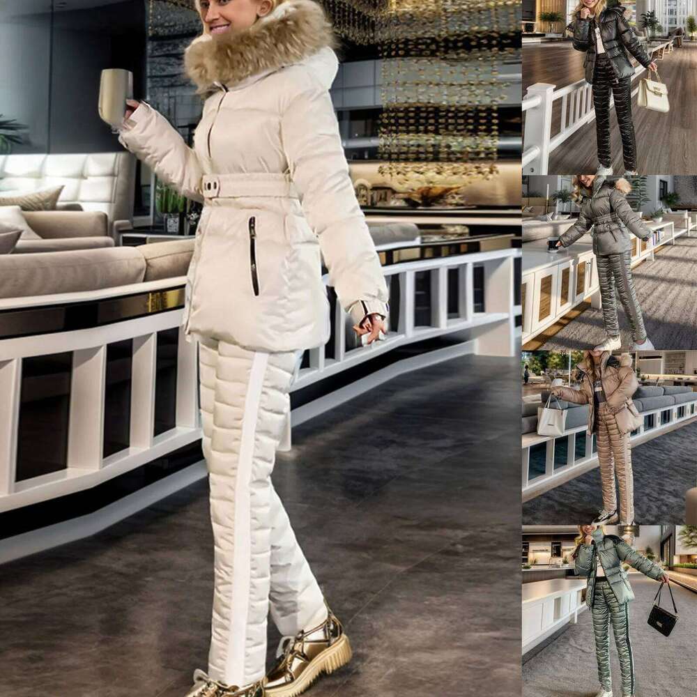 Women's Autumn Winter Solid Color Ski Wear Outdoor Fashion Sports Hooded Slim Warm And Cold Utility Jacket Women Lightweight