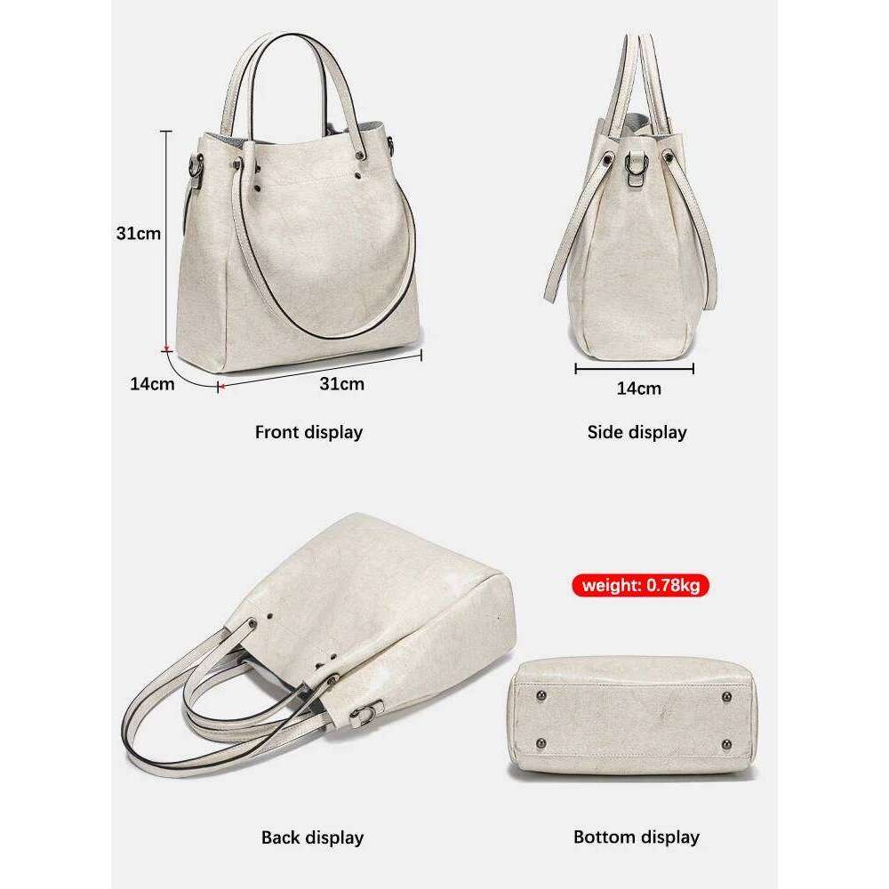 Zency Fashion Multifunctional Tote Handbag For Women 100% Genuine Leather Shoulder Crossbody Large Shopper Bag Underarm Bag