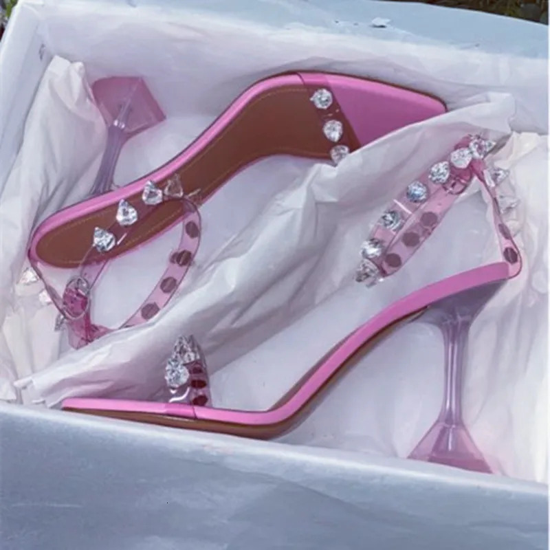 Star style Summer Transparent Women Sandals Fashion Crystal Clear heeled Female Party Prom Shoes High heels Gladiator Sandals 250610