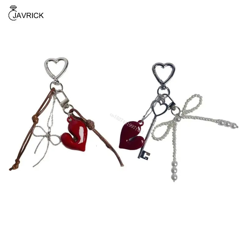 Fashion Heart Keychain Purse Charm Handmade Bag Accessory Ornament 250606