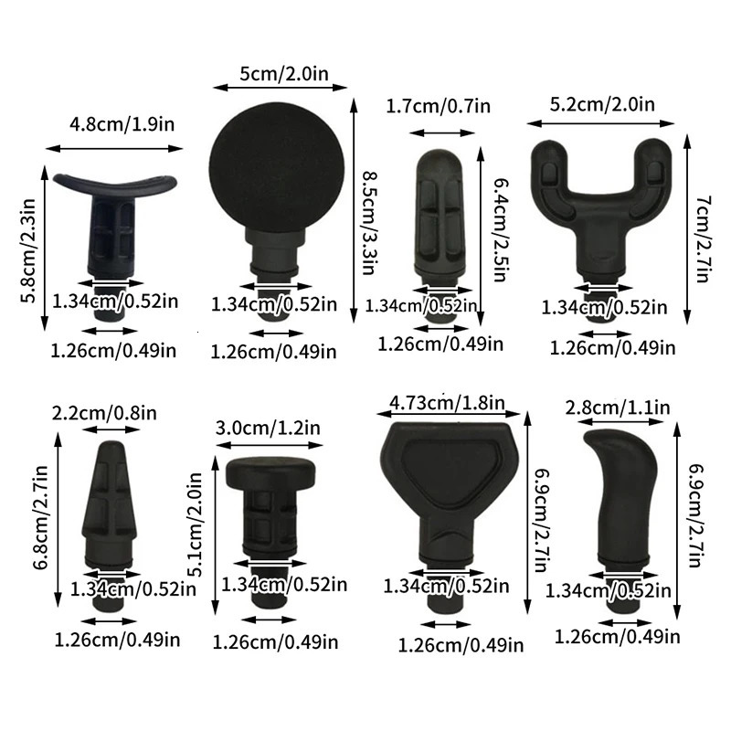 18PCS Replacement Heads For Massage Muscle Stimulator Body Relaxation Shaping Exercising Fascia Massager 250605