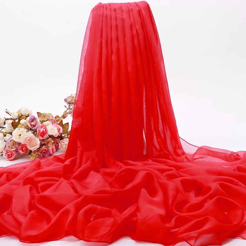 K1037 Manufacturers wholesale solid color large chiffon scarf sunscreen shawl scarf dual-purpose versatile gauze beach towel summer spring and autumn