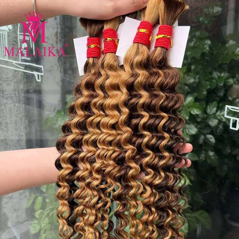 Malaika Bulk Braiding Burmese Virgin Human Hair Extensions for Boho Braids 18 20 inches For Black Women