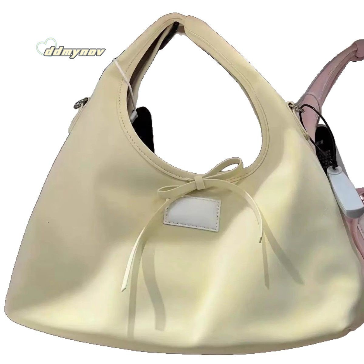 Gentle and Sweet Bowknot Strap Handbag 2025 Spring New Korean Style Simple Casual Large Capacity Dumpling Bag ddmynov ddmynov ddmynov