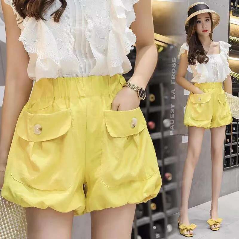 Blue Womens Shorts Cute Yellow Beach Kawaii Short Pants For Women To Wear Mini Offer Chic Elegant Classic Elasticty Aesthetic