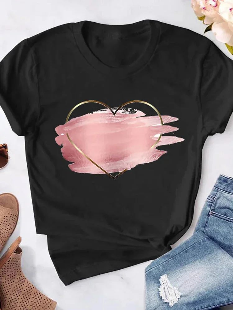 T-Shirt Ladies Casual Basis White t Shirt Short Sleeve Ladies T-Shirt cartoon Printing