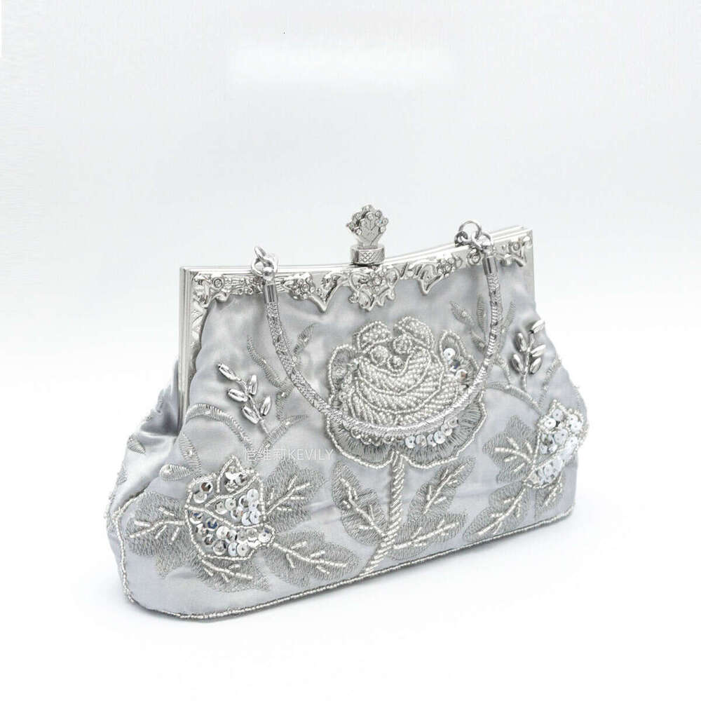 Vintage Beaded Handmade Cheongsam Women's Evening Bag Embroidered Handbag 2025 New Casual Versatile Fashion