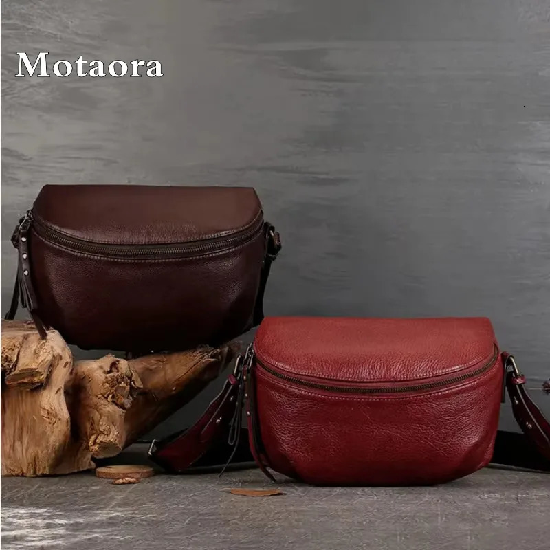 MOTAORA Womens Genuine Leather Crossbody Purse Vintage Luxury Designer Saddle Mini Phone Bag Retro Female Shoulder 250614