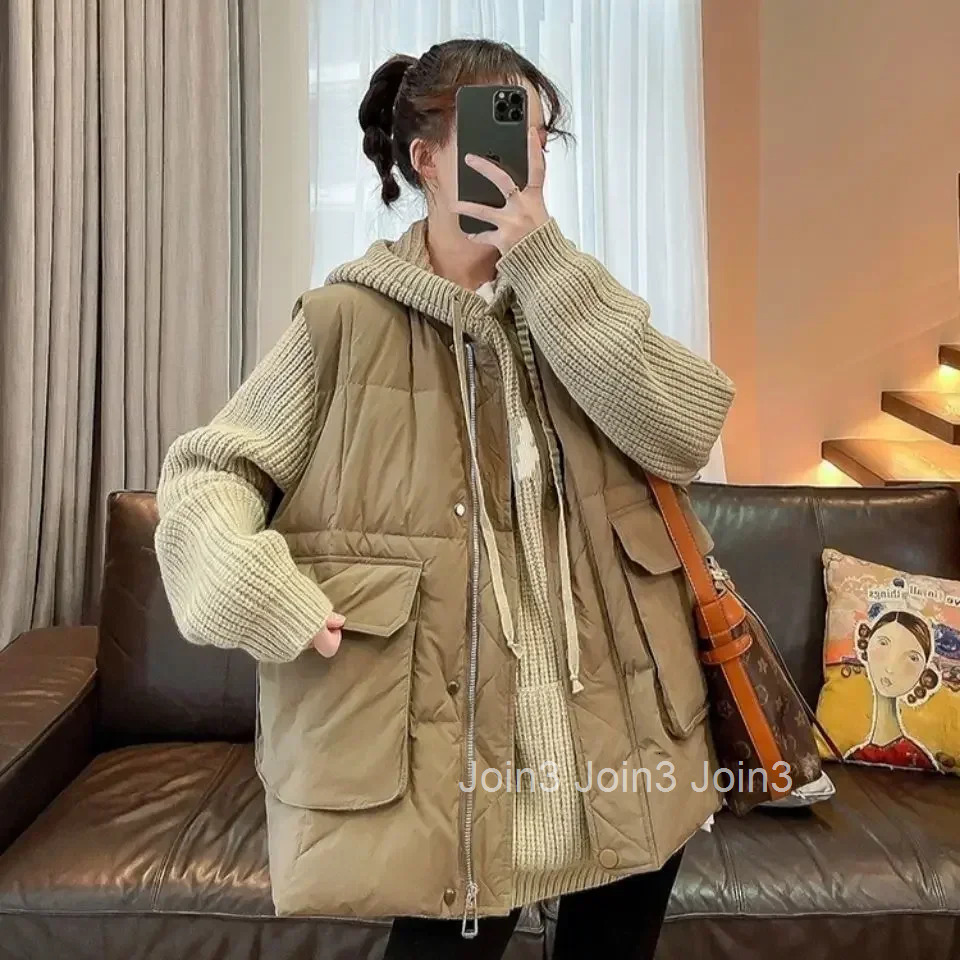 Lady Giletes Warm Solid Color Youthful Clothes Fashion 2025 Womens Padded Cotton Vests Winter Clothing Cheap Working Classic