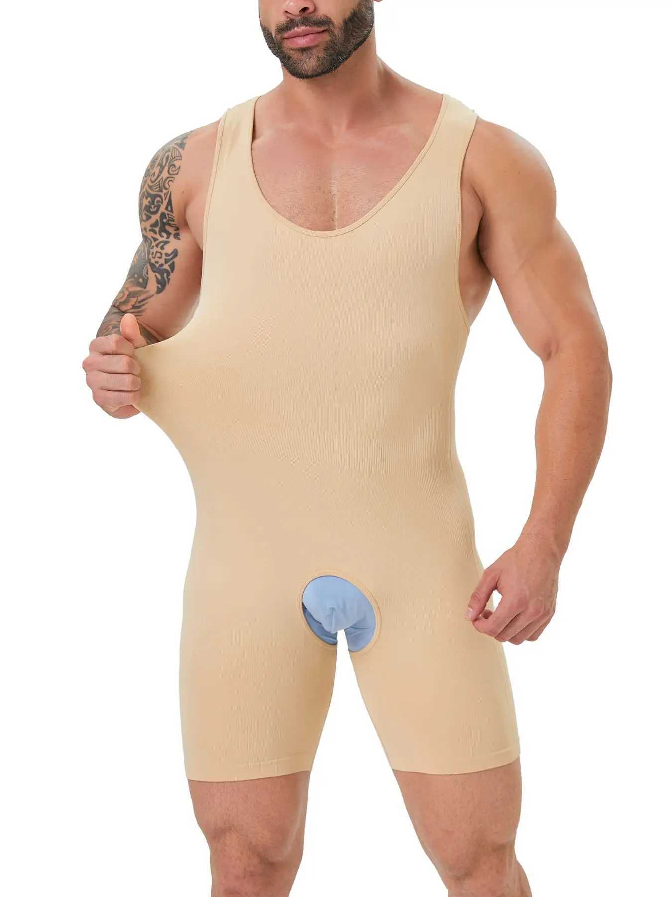 Seamless Mens Full Body Shaper Compression Bodysuit Boxer Shorts For Tummy Control Back Support Shapewear Fits 300 Pounds W250616