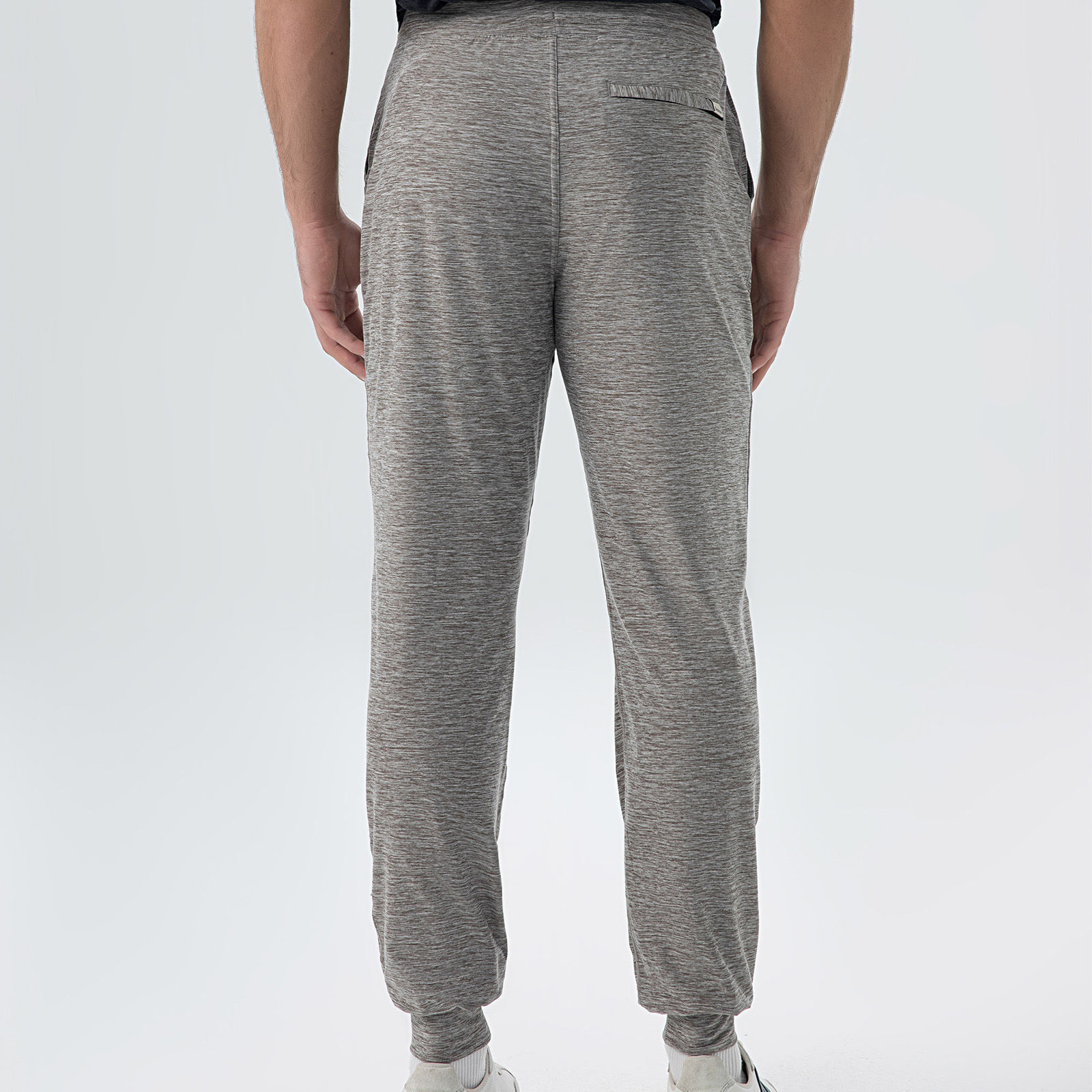 Men's Long Pants in Heather Grey Linen Blend - Casual Elegance with Breathable Texture