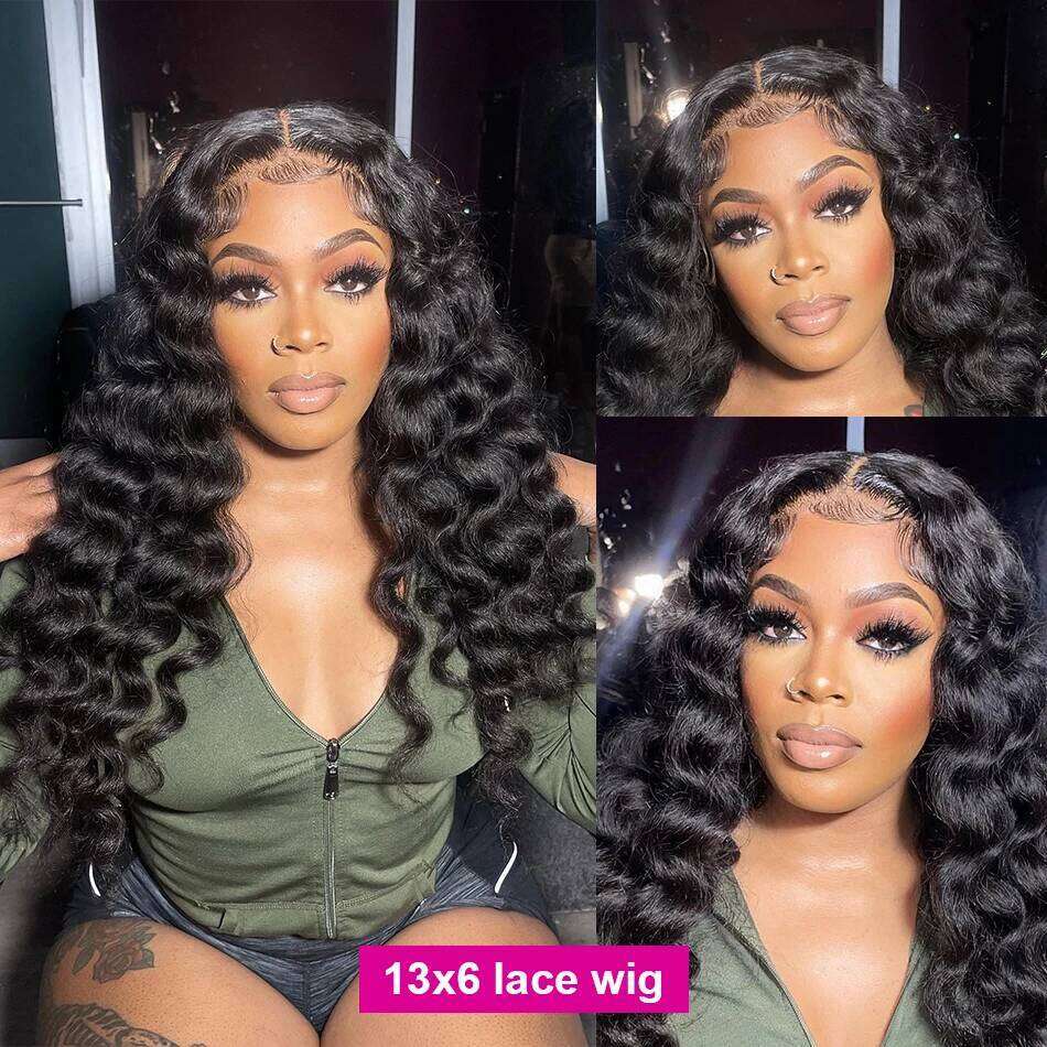 Luvin 30 32 Inch 13x6 HD Frontal Brazilian Loose Deep Wave Wig 250 Density 13x4 Lace Front Human Hair Wigs For Black Women