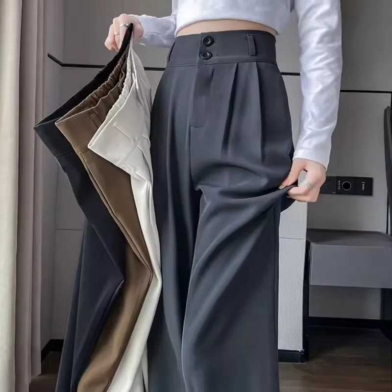 WomenS Loose Spring Summer 2025 New High Waist Wide Legs Slim Casual Trousers Korean Fashion Trend Fe Suit Straight Pants XJ250616