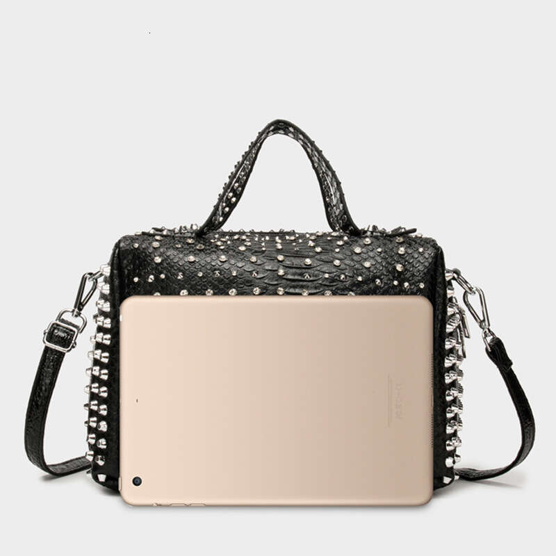 Leopard Print Studded Women's Shoulder Crossbody Handbag Large Capacity Bag