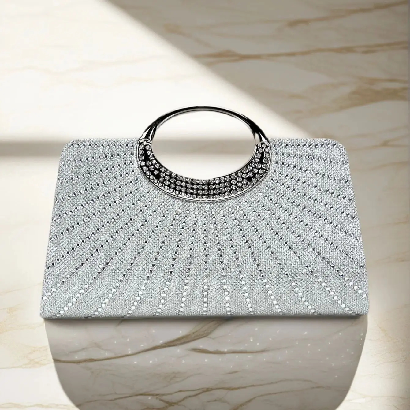 Bucket Design Women Clutch Bags Rhinestones Glitter Handbags With Shoulder Chain Handle Diamonds Purse 250614