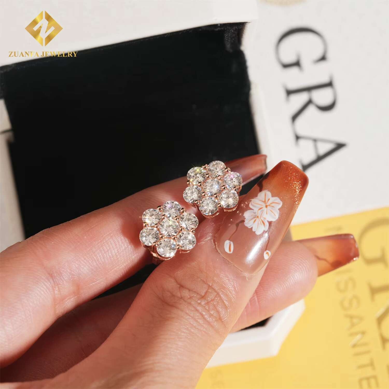 Wholesale Price Popular Best Selling Hip Hop Earring 925 Silver Iced Out Jewelry VVS Moissanite Black Diamond Men Stud Earrings