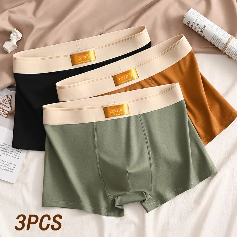 3pcs Men Underwear Cotton BoxerShorts Hombre Panties Man Breathable Underpants Sexy Sports Comfort Male Boxers Large Size L-6XL 250614