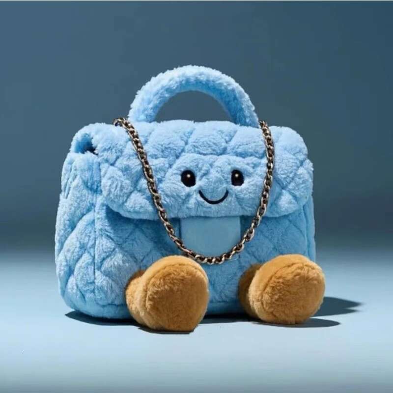 Hot selling New small fragrance Lingge chain hair new handbag wearing fly bag plush animal toy girl birthday gift designer bag