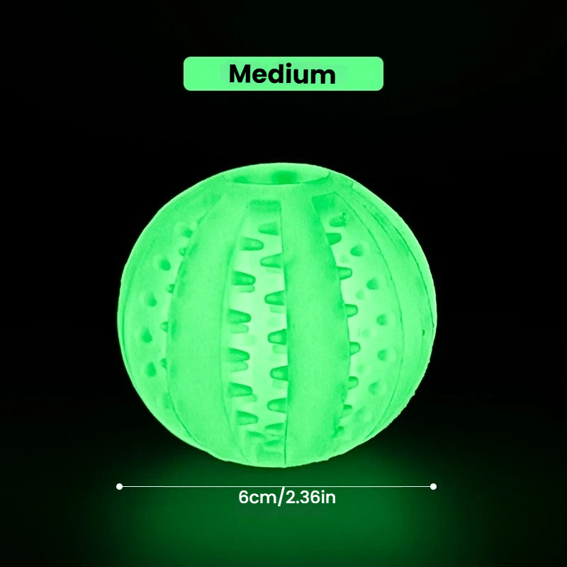 Dog Luminous Food Dispensing Chew Toy Ball - Interactive, Durable, Glow in the Dark