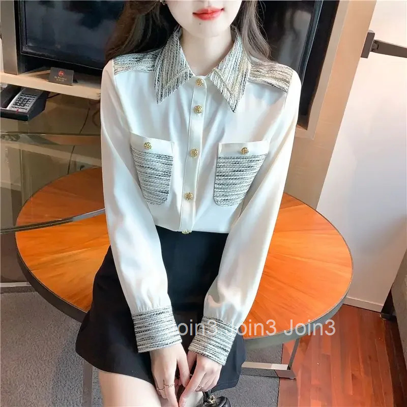 Summer Shirts Blouses for Women Full Long Sleeve Woman Top Chiffon Sale of Beautiful in Promotions Korean Style Streetwear M S