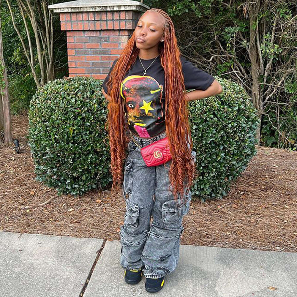 European and American Style Women's Fashion Hot Trend Multi-Pocket Cargo Pants Plus Size African Jeans 2025 Elegant Versatile New Trendy Clothing