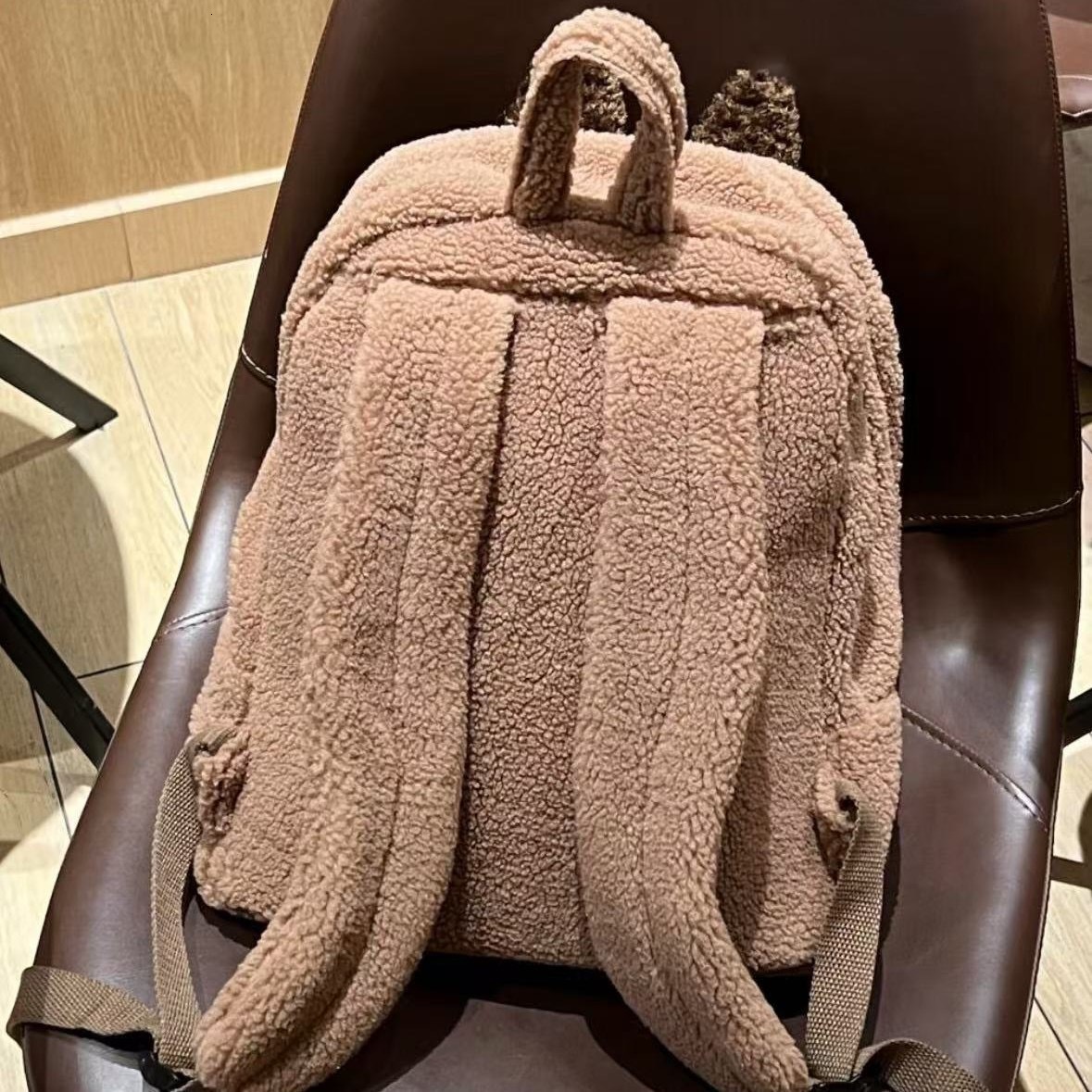 Labubu Cartoon Campus Plush Cute Lamb Wool Pop Mart Backpack Large Capacity Pain Bag