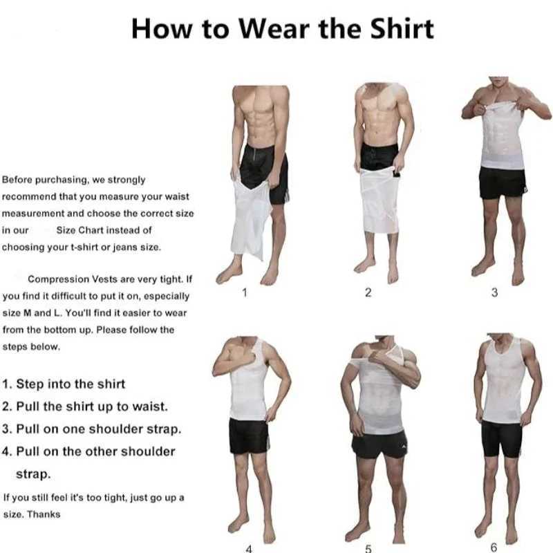 Men Compression Shirts for Men Shapewear Chest Abdomen Control Body Shaper Slimming Undershirt Workout Vest Tank Top W250616