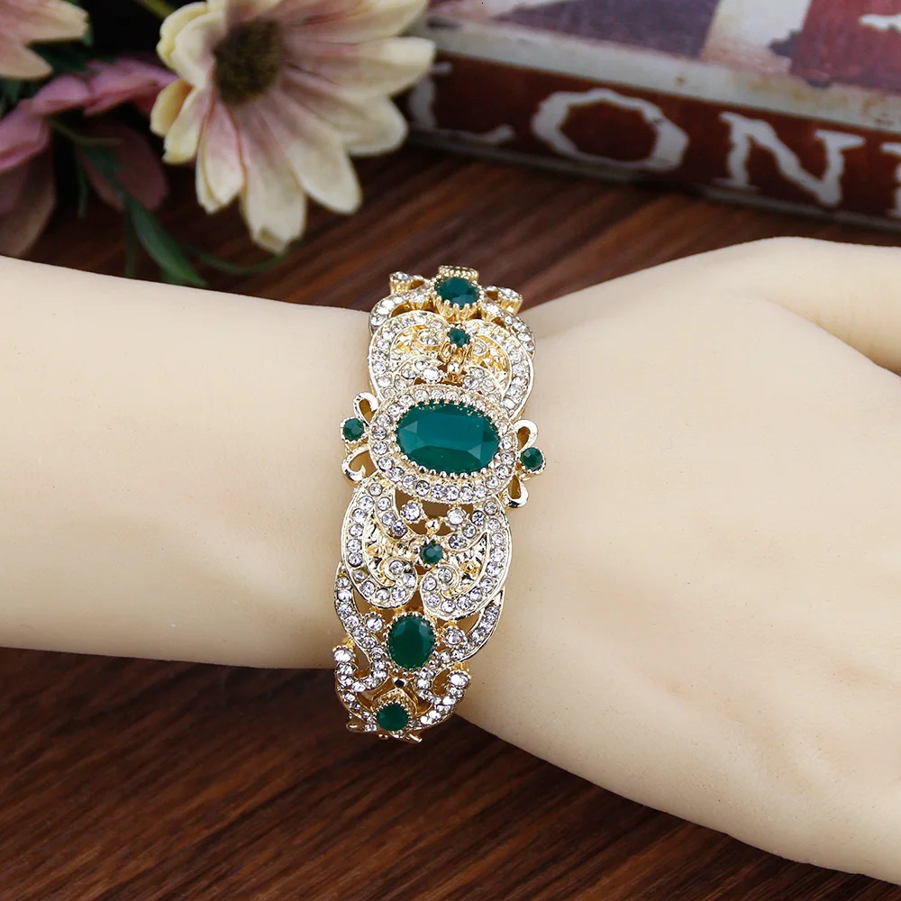 Sunspicems 18K Gold Color Morocco Algeria Cuff Bracelet Bangle For Women Turkey Bridal Wedding Jewelry Gift 250517