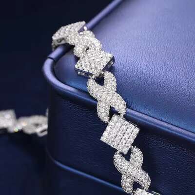Mens Hip Hop S925 VVS Moissanite Cross Necklace Full Iced Cuban Link Chain Sterling Silver Bling Fine Jewelry for Christmas