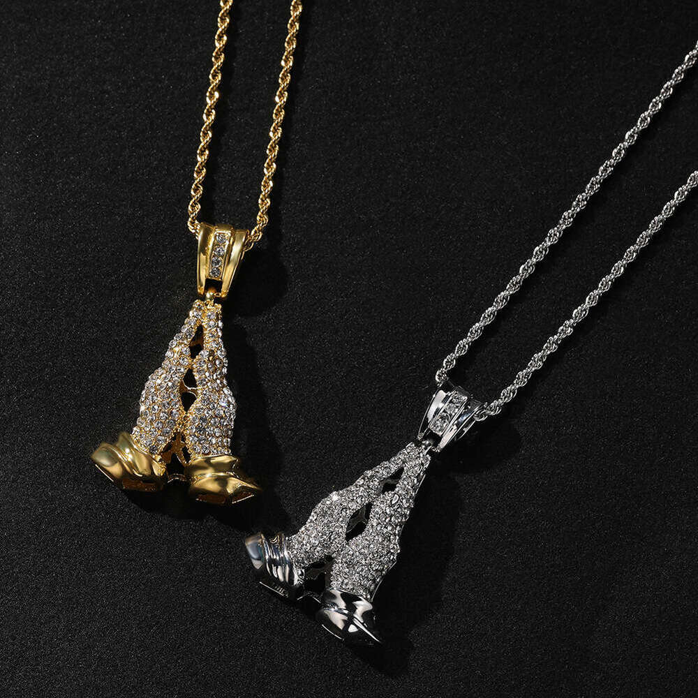 Unique Double-Handed Full Dia Pendant Sweater Chain Metal Men's Necklace Alloy Accessory