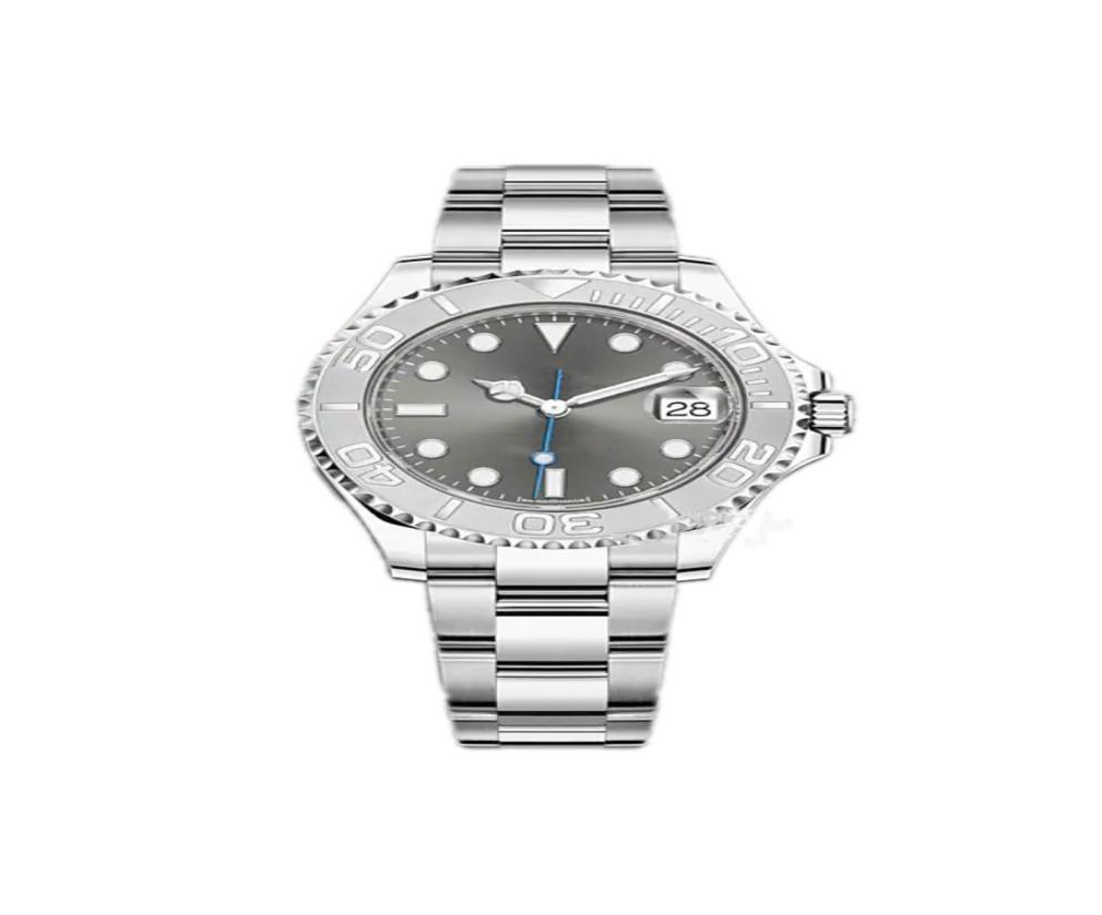 Men039s watch 37MM Yacht Silver automatic waterproof luminous sapphire stainless steel3856874