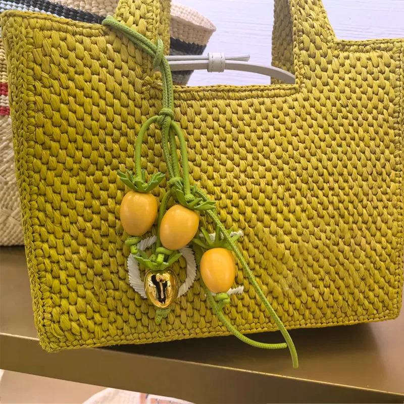 Cowhide bag charm exquisite tomato string pendant for women allmatch cute backpack accessories 250616