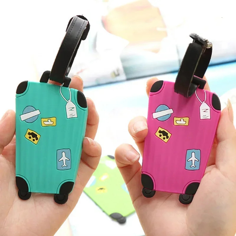 Fashion Silicon Luggage Tags Travel Accessories for Bags Portable Tag Cartoon Style Girls Boys Card Cover 250616