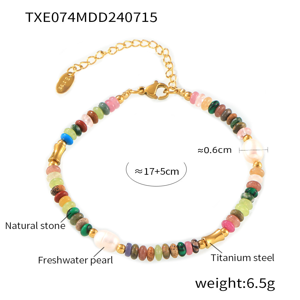 2025 Bohemia Style Top Sell Wedding Jewelry Sets Titanium steel Fresh Water Pearl Natural Stones Party Elegant Women Bracelet Summer Beach Necklace Gi