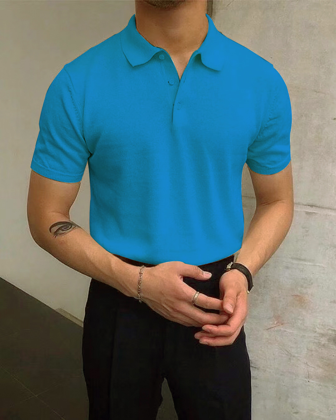 Mens designer polo t shirt Lapel loose knitted sweater solid-color casual top European code: S-3XL