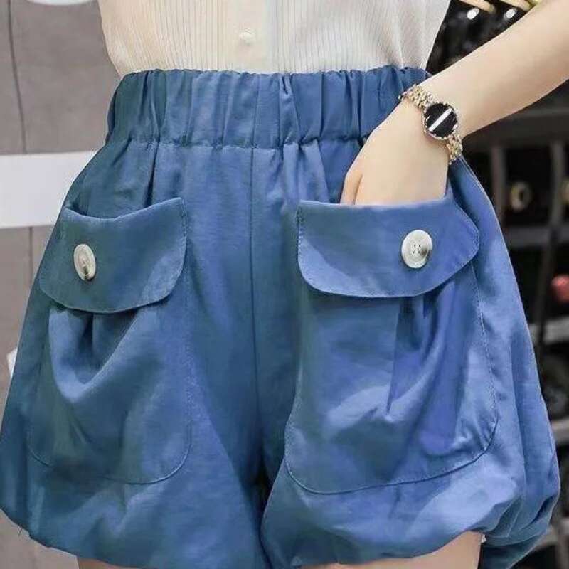 Blue Womens Shorts Cute Yellow Beach Kawaii Short Pants For Women To Wear Mini Offer Chic Elegant Classic Elasticty Aesthetic