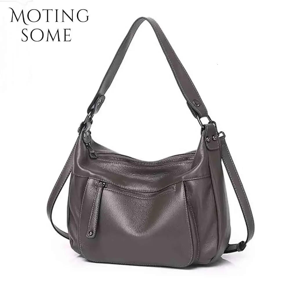 Motingsome Cowhide Satchel Bag for Women Luxury Quality Cow Skin Handbag Fashion Lady Crossbody Messenger Bags Saddle Tote 250614