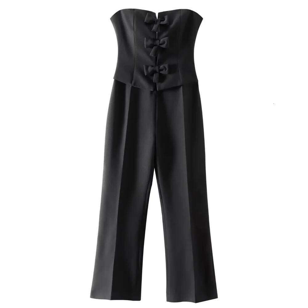 2025 Spring New Product Women's Fashion And Casual Style Slim Fit Bra Bow Strapless Jumpsuit
