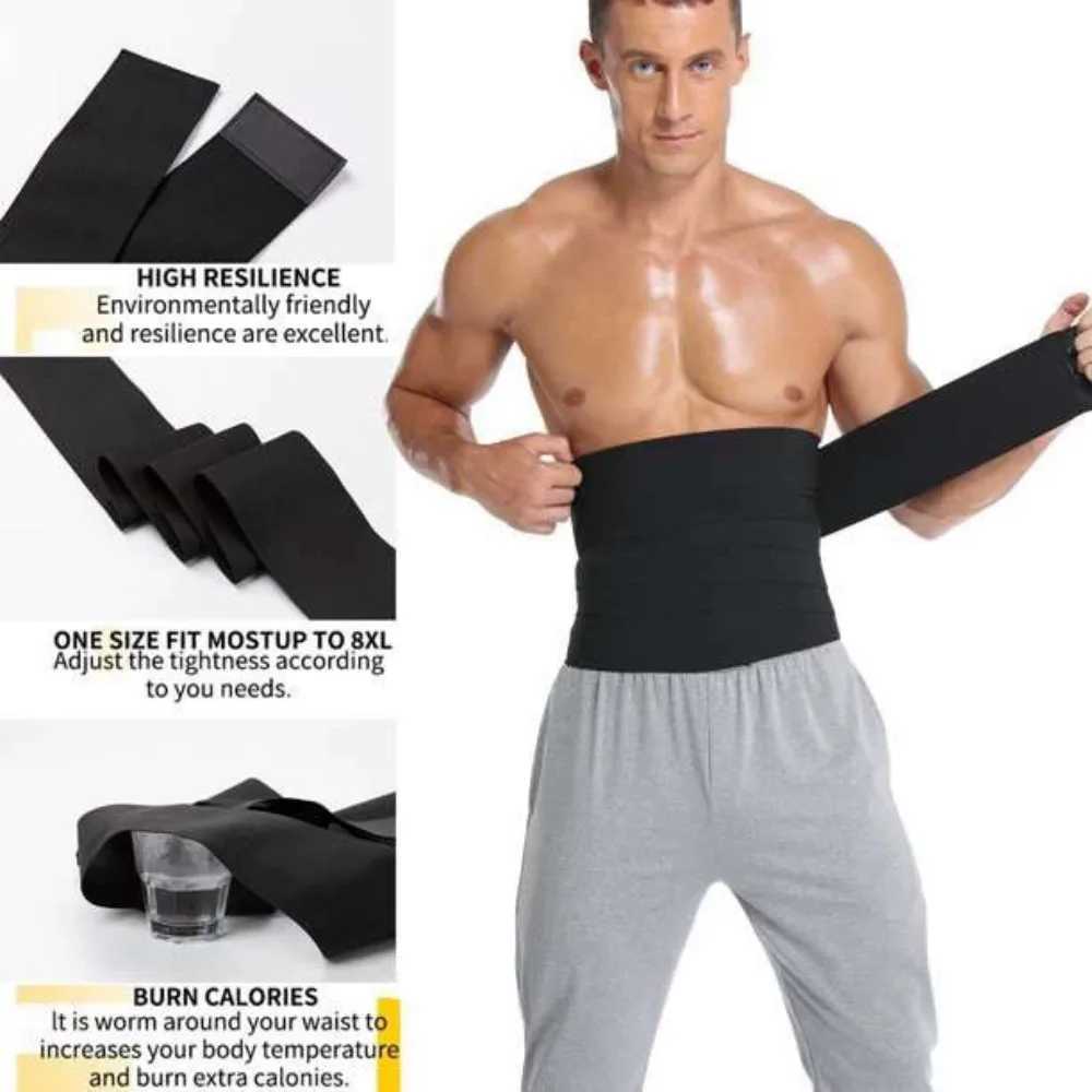 Tummy Control Corset Slimming Body Shaper Waist Trainer Wrap Men Neoprene Fat Burn Weight Loss Sauna Sweat Belt W250616