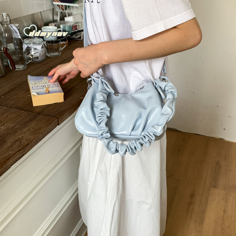 Korean Style Niche Design Pleated Handbag Underarm for Women 2025 Summer New Single Shoulder Crossbody Dumpling Bag ddmynov ddmynov