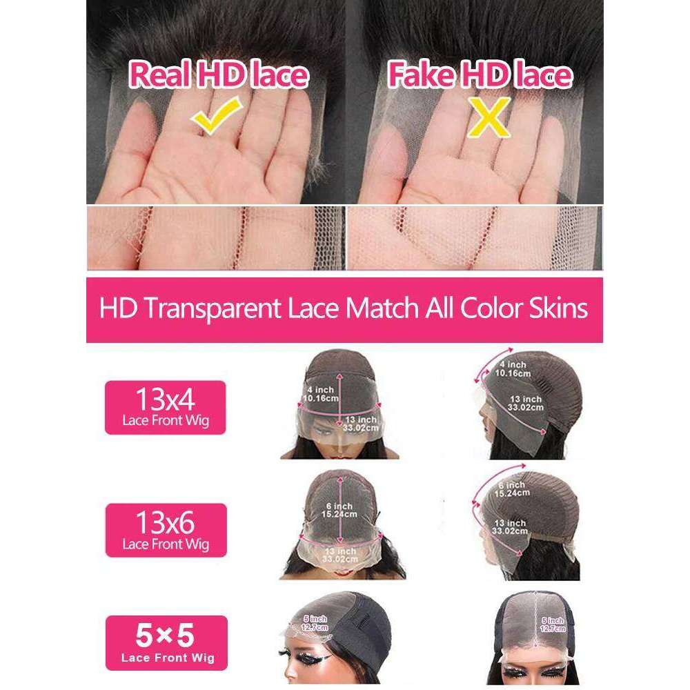 40 Inch Body Wave 13x4 Front wigs Human Hair Brazilian 200 Density Transparent 13x6 HD Lace Frontal Wig For Black Women