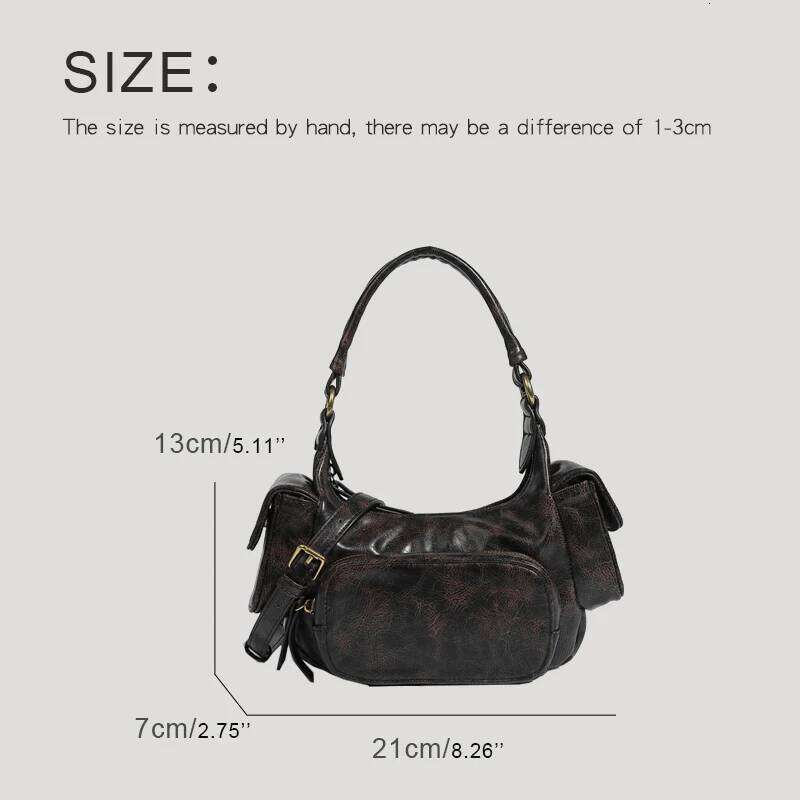 Women's Bags Designer Moto & Biker Bags For Women Designer Handbag Purse 2023 New In PU Vintage Tie-Dye Process Small Multiple Pockets Shoulder