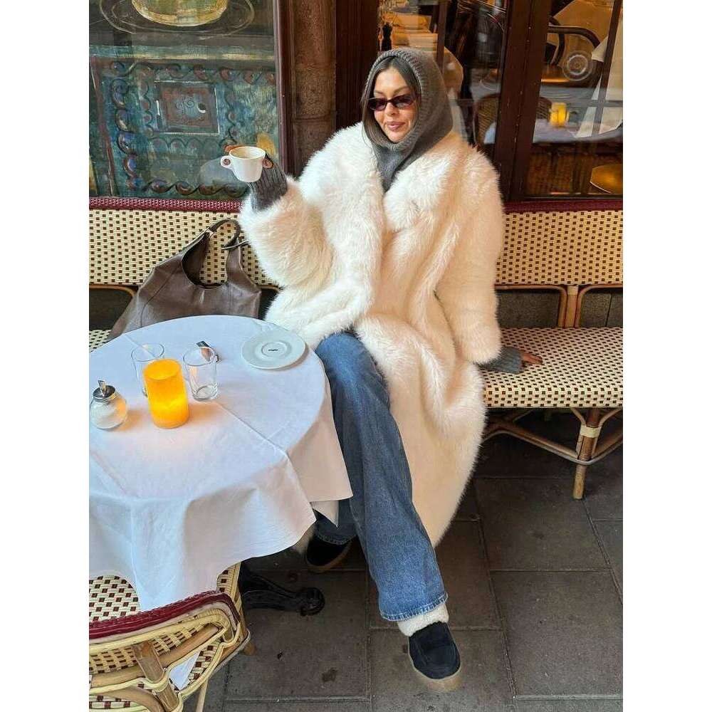 Tossy Winter Fur Feather Loose Overcoat Women's Fashion Pocket Commute Streetwear Jacket Ladies Patchwork Coat 2025