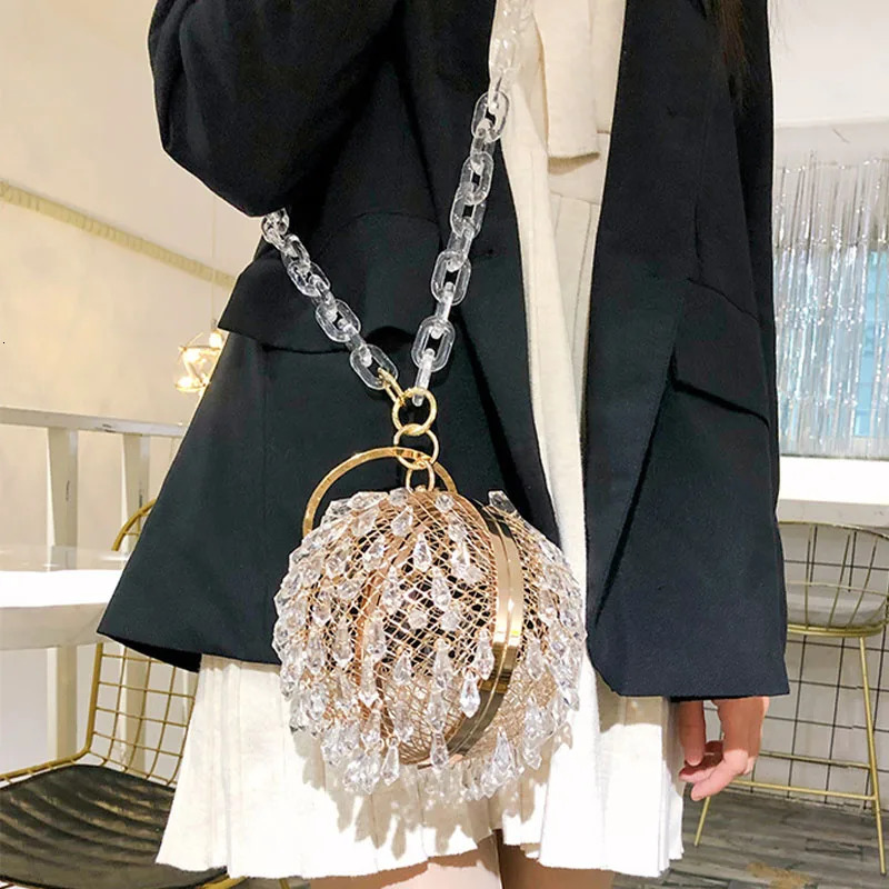 Teardrop Shape Acrylic Clutch Bag Transparent Hollow Evening Bags Women Ladies Birdcage Party Purse Handbags 250614