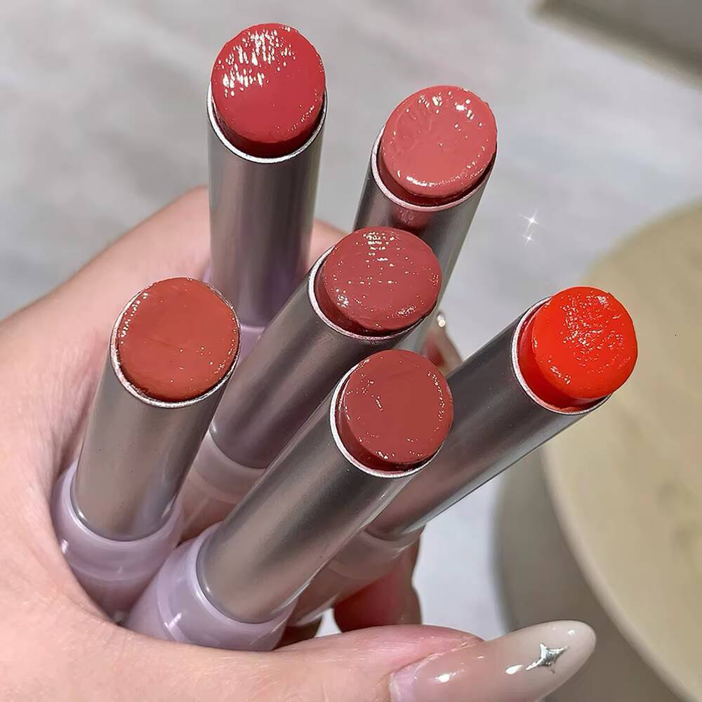 Cappuvini Sweet Girl Gloss Mirror Lip Glaze Pouty Lips Moisturizing Water Light Long-lasting Makeup Lipstick Valentines Gift happy